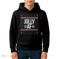 Jolly AF Ugly Christmas Kids Hoodie thumb 4