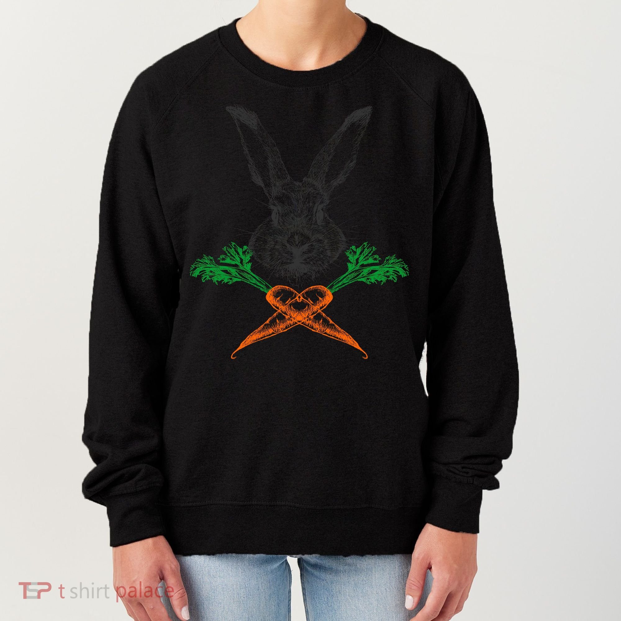 Jolly Roger Easter Bunny Crossbone Carrots Rabbit Women's Sweatshirt