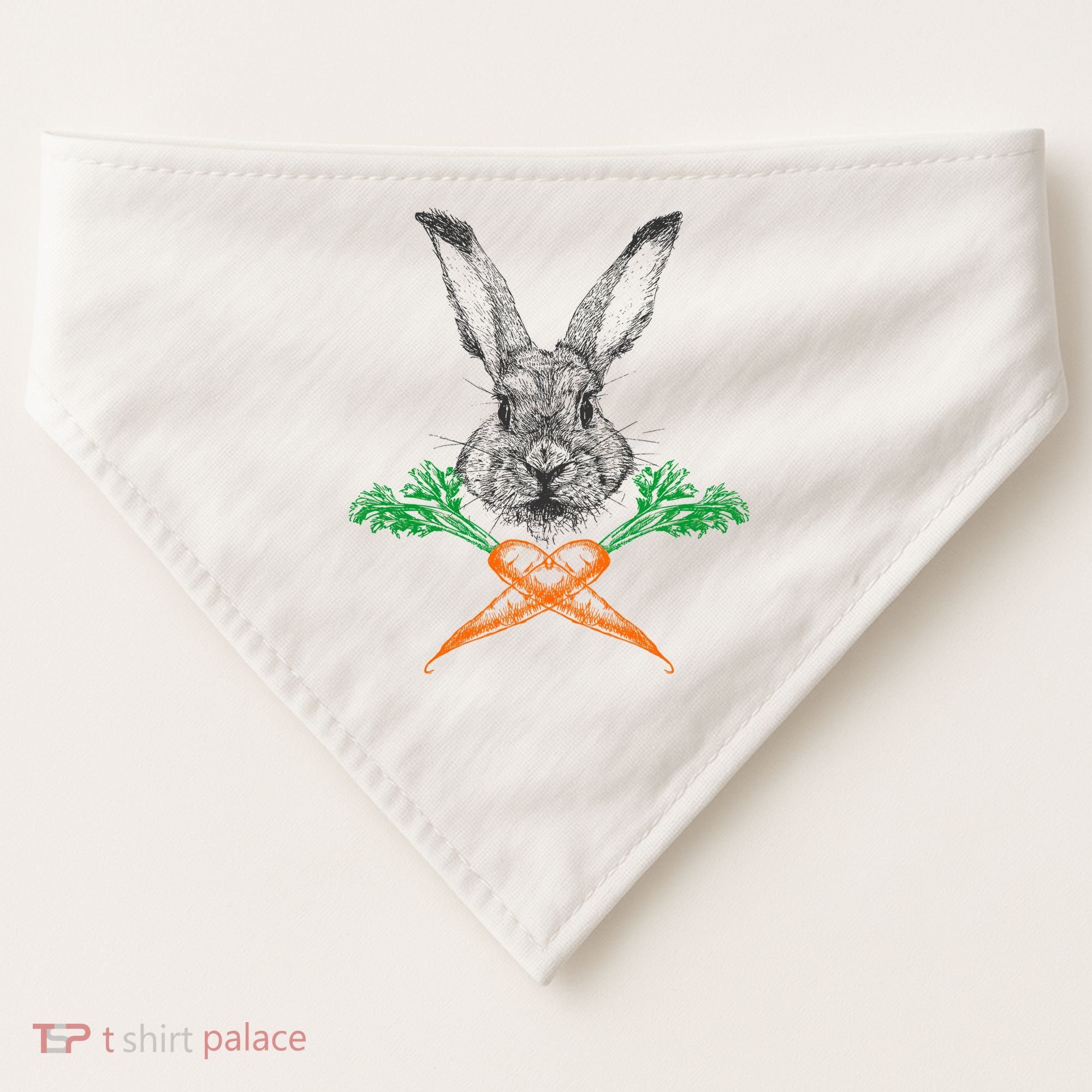 Jolly Roger Easter Bunny Crossbone Carrots Rabbit USA-Made Doggie Bandana