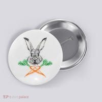 Jolly Roger Easter Bunny Crossbone Carrots Rabbit Button thumb 0