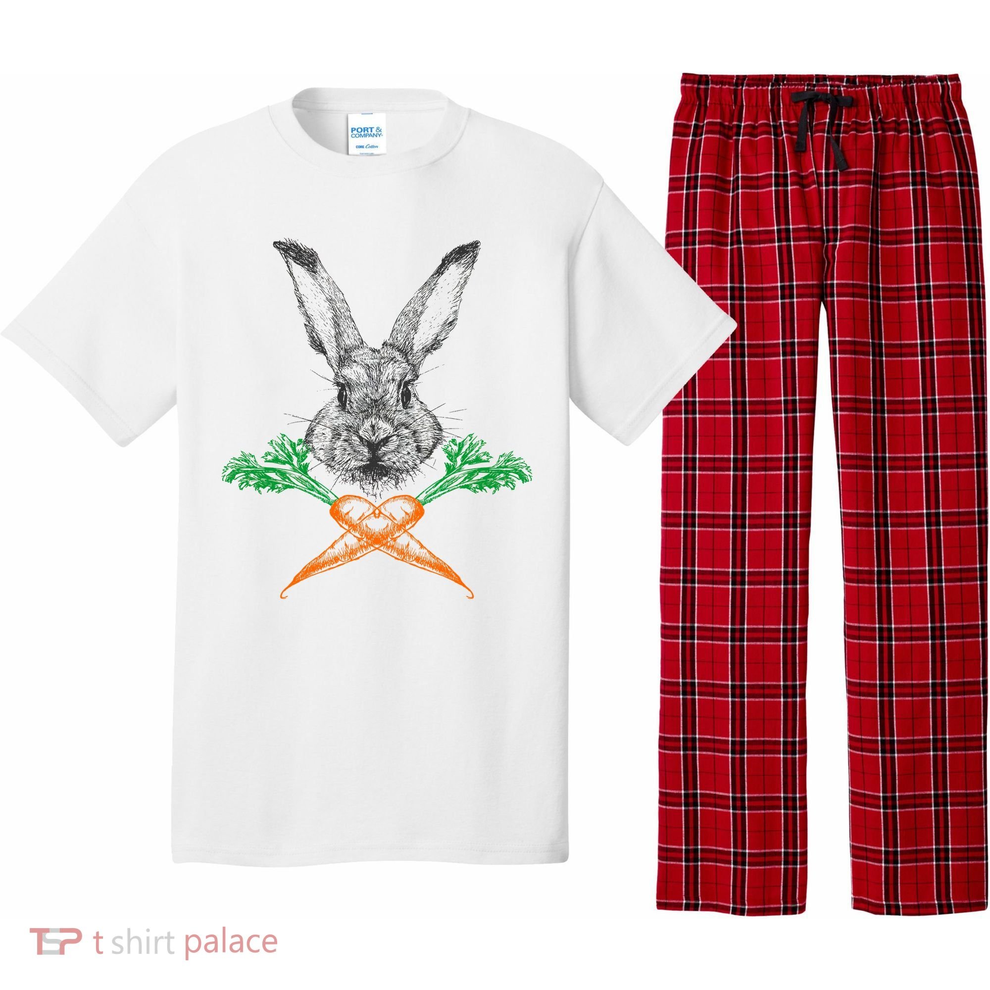 Jolly Roger Easter Bunny Crossbone Carrots Rabbit Pajama Set