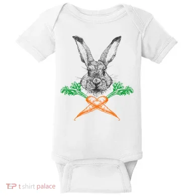 Jolly Roger Easter Bunny Crossbone Carrots Rabbit Baby Bodysuit