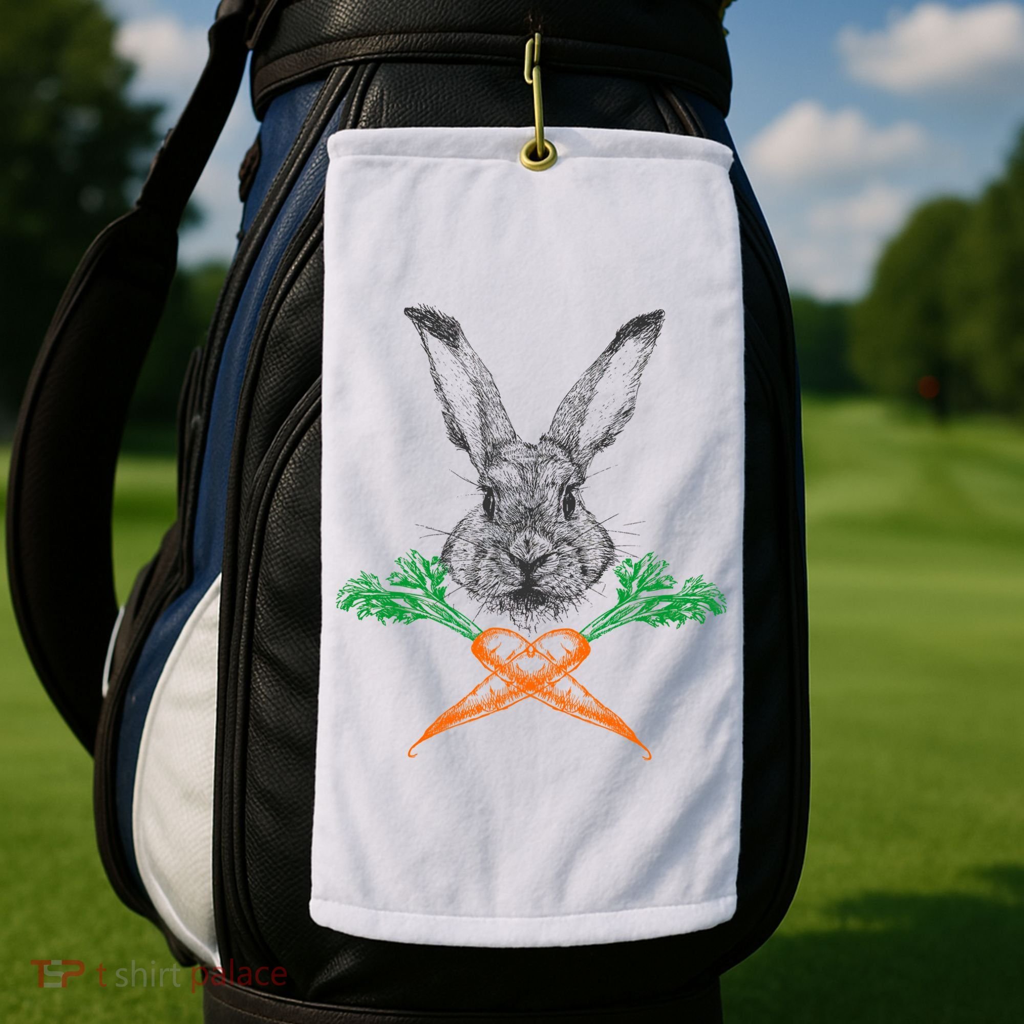Jolly Roger Easter Bunny Crossbone Carrots Rabbit Golf Towel