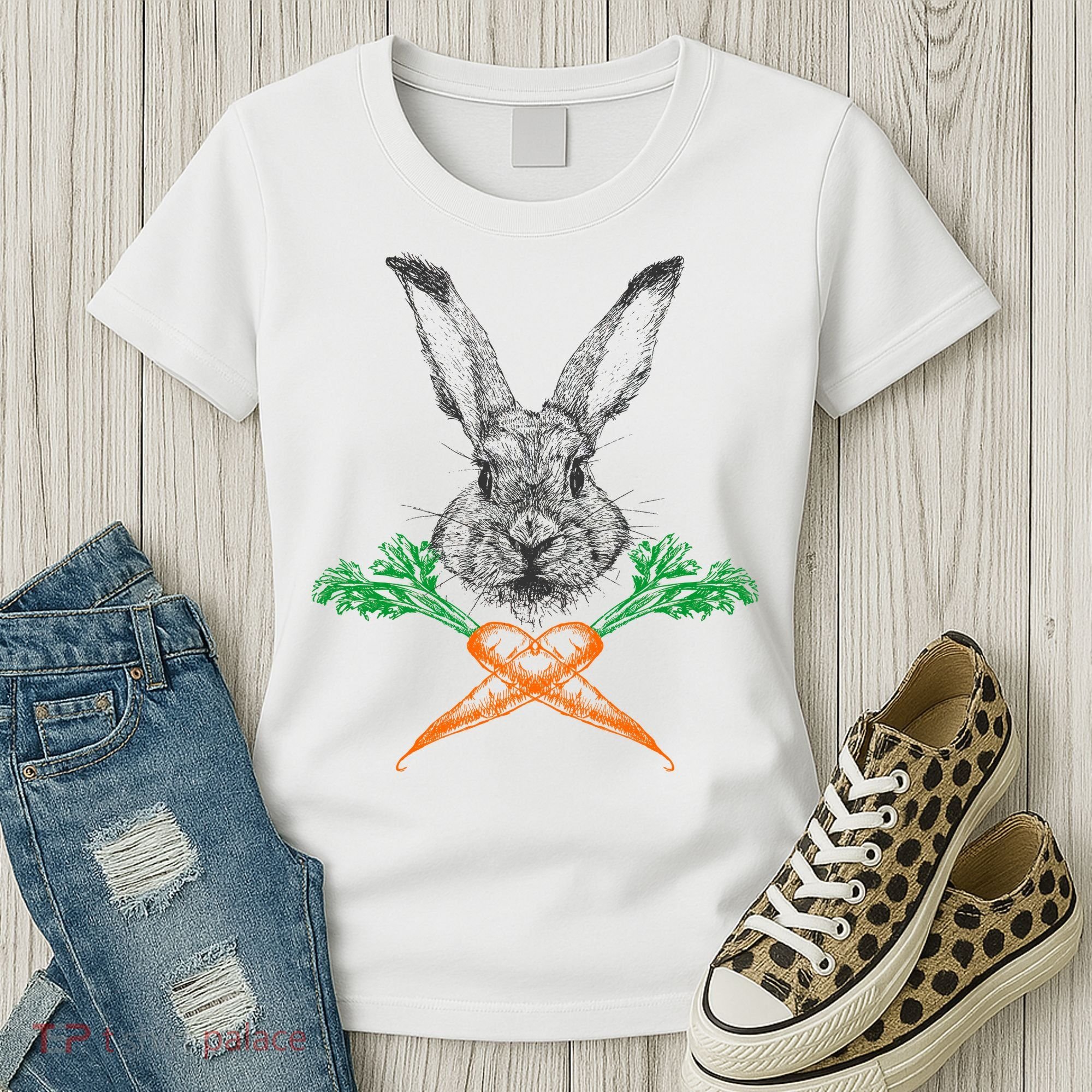 Jolly Roger Easter Bunny Crossbone Carrots Rabbit Women's T-Shirt