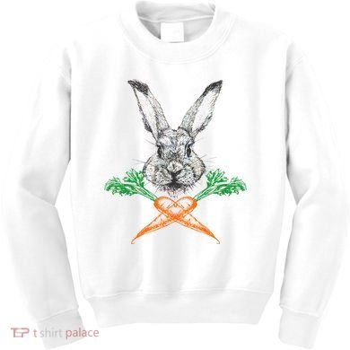 Jolly Roger Easter Bunny Crossbone Carrots Rabbit Kids Sweatshirt