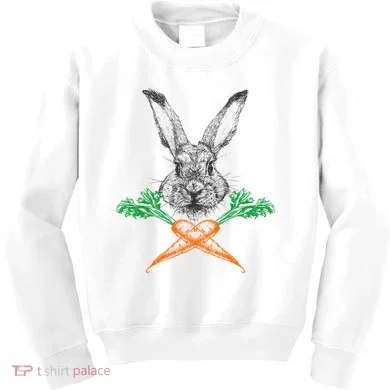 Jolly Roger Easter Bunny Crossbone Carrots Rabbit Kids Sweatshirt