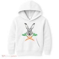 Jolly Roger Easter Bunny Crossbone Carrots Rabbit Kids Hoodie thumb 0