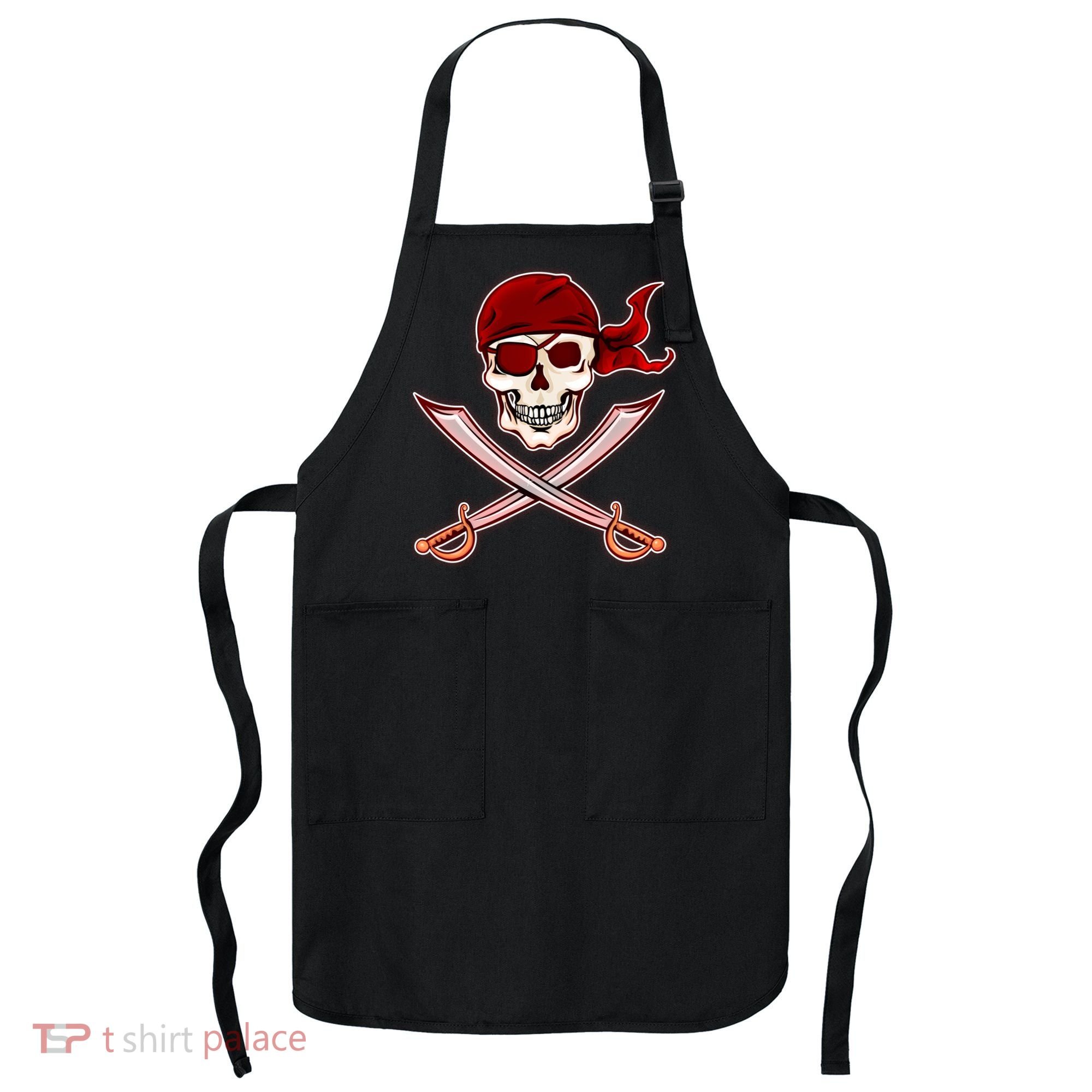 Jolly Roger Pirate Skull Flag Logo Apron