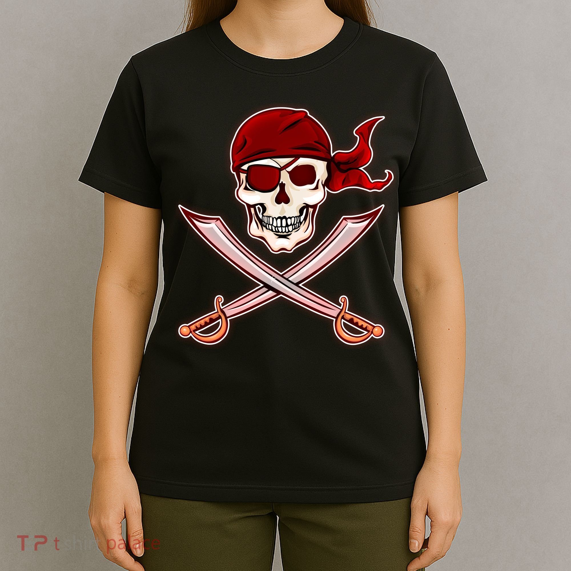 Jolly Roger Pirate Skull Flag Logo T-Shirt