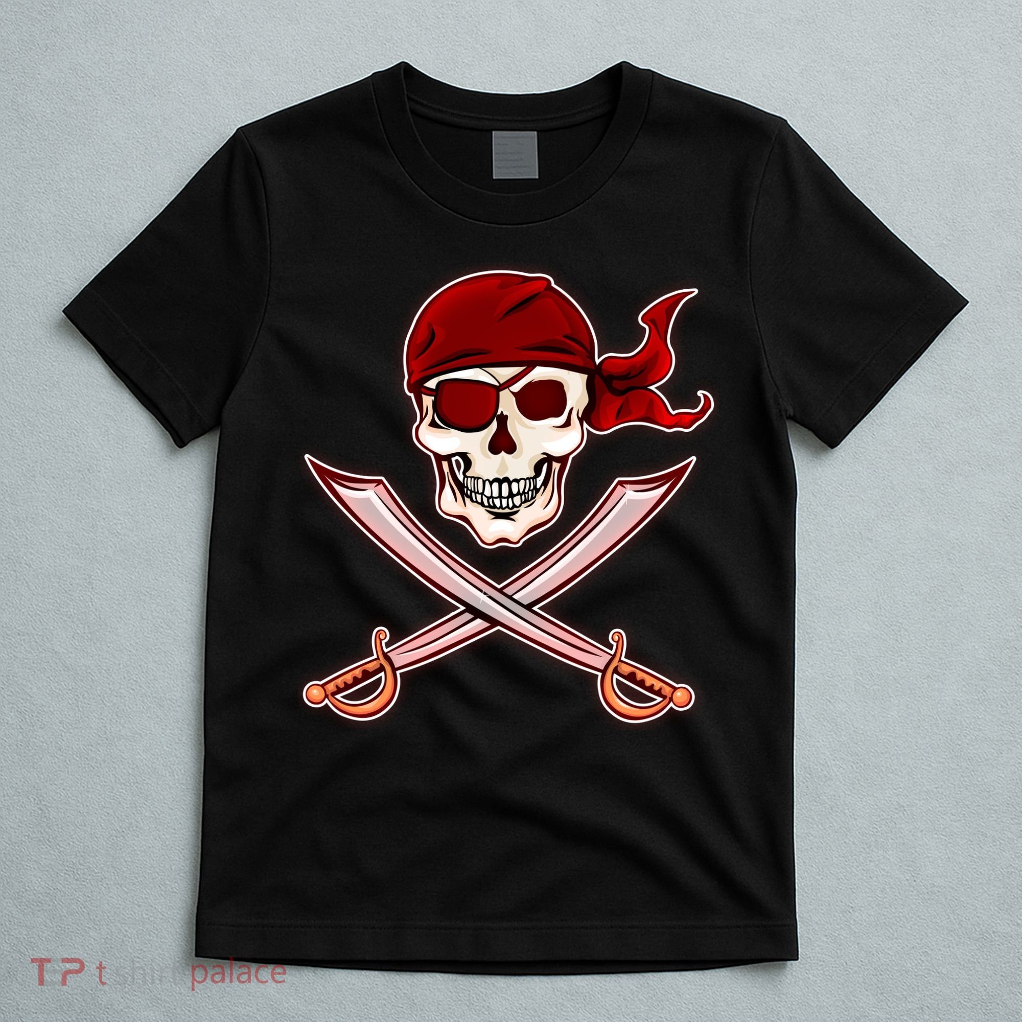 Jolly Roger Pirate Skull Flag Logo T-Shirt