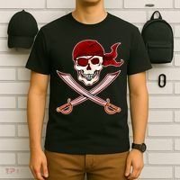 Jolly Roger Pirate Skull Flag Logo T-Shirt thumb 6