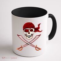 Jolly Roger Pirate Skull Flag Logo Coffee Mug thumb 1