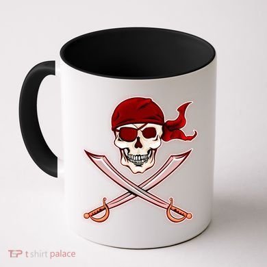 Jolly Roger Pirate Skull Flag Logo Coffee Mug