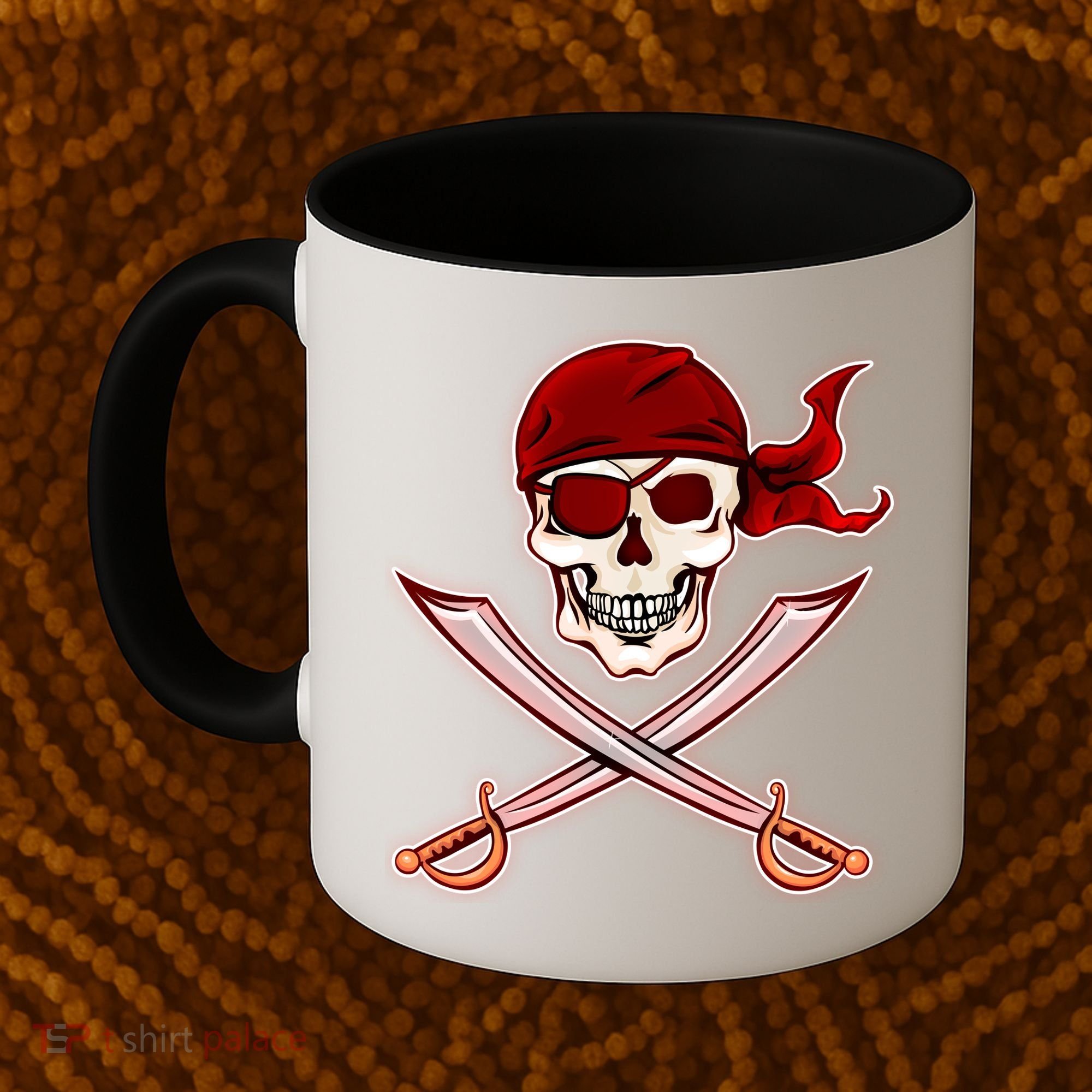 Jolly Roger Pirate Skull Flag Logo Coffee Mug
