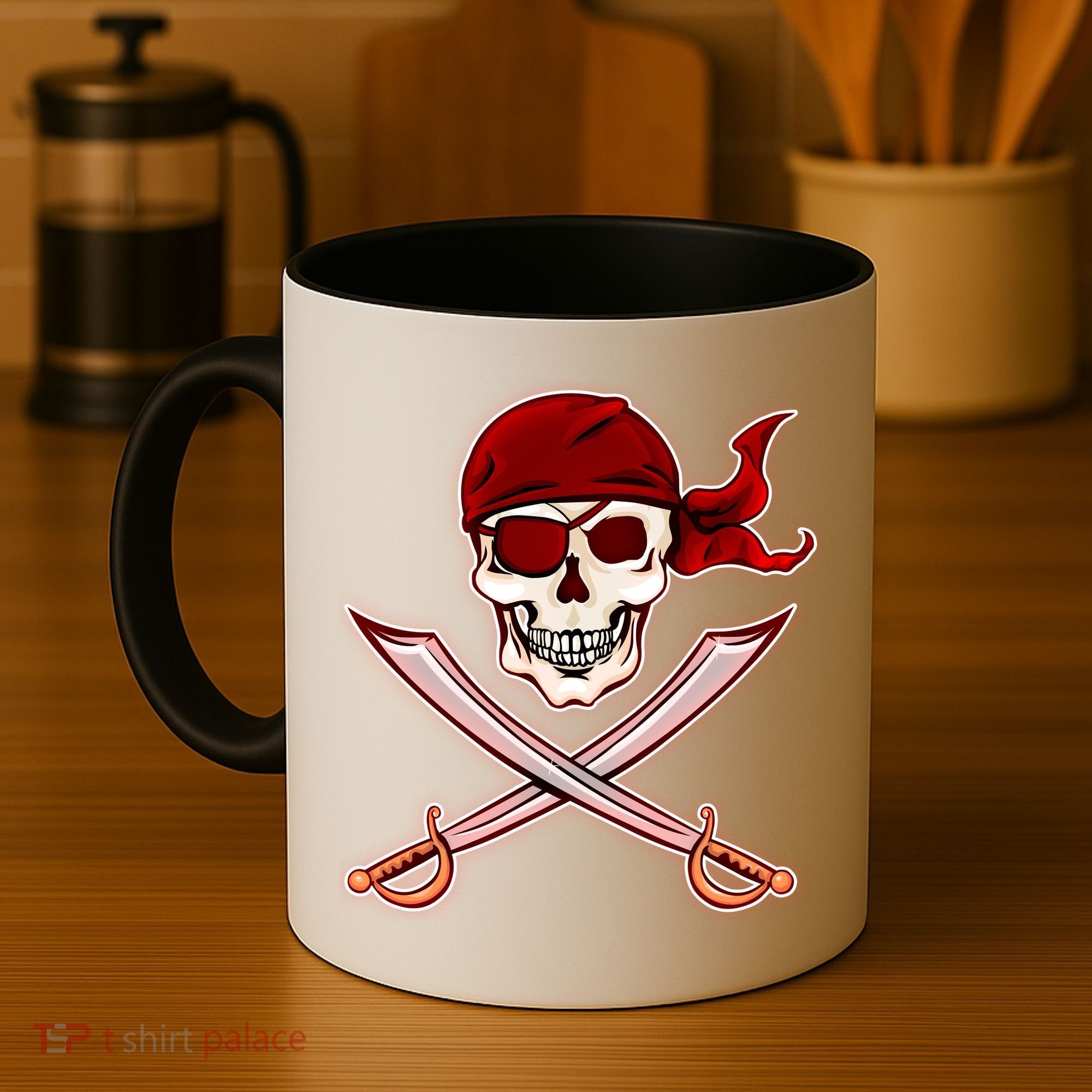 Jolly Roger Pirate Skull Flag Logo Coffee Mug