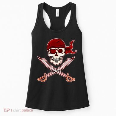 Jolly Roger Pirate Skull Flag Logo Women's Tank Top