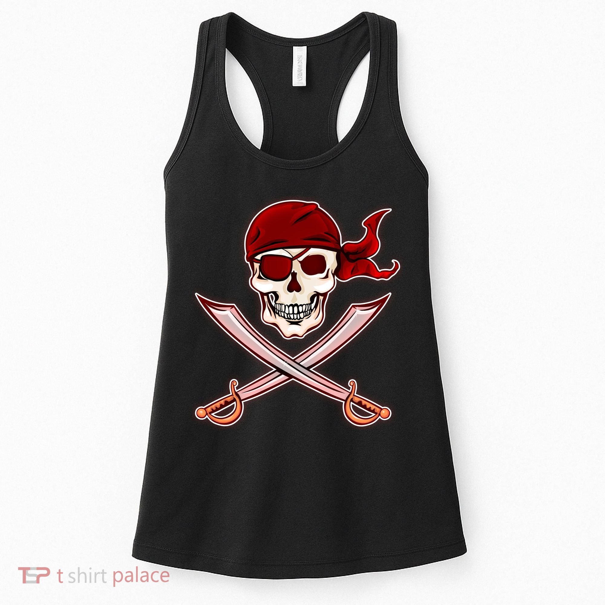 Jolly Roger Pirate Skull Flag Logo Women's Tank Top