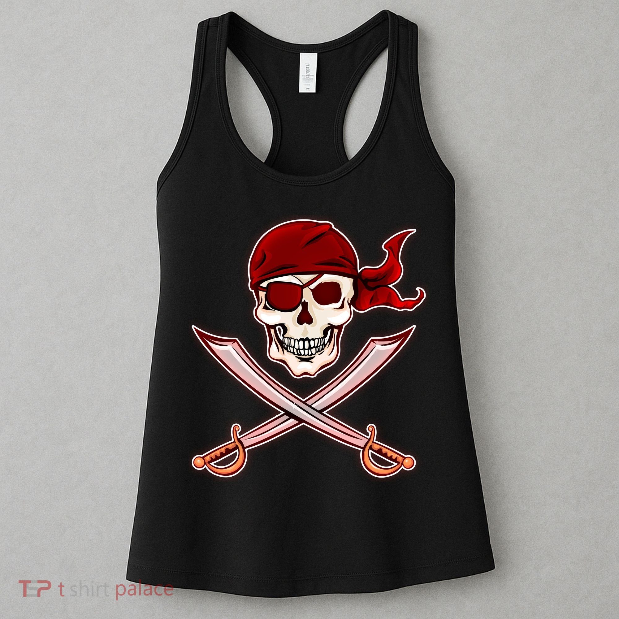 Jolly Roger Pirate Skull Flag Logo Women's Tank Top