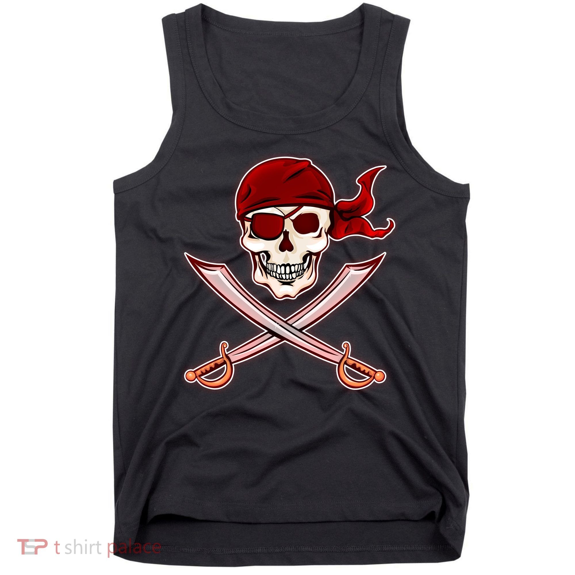 Jolly Roger Pirate Skull Flag Logo Tank Top