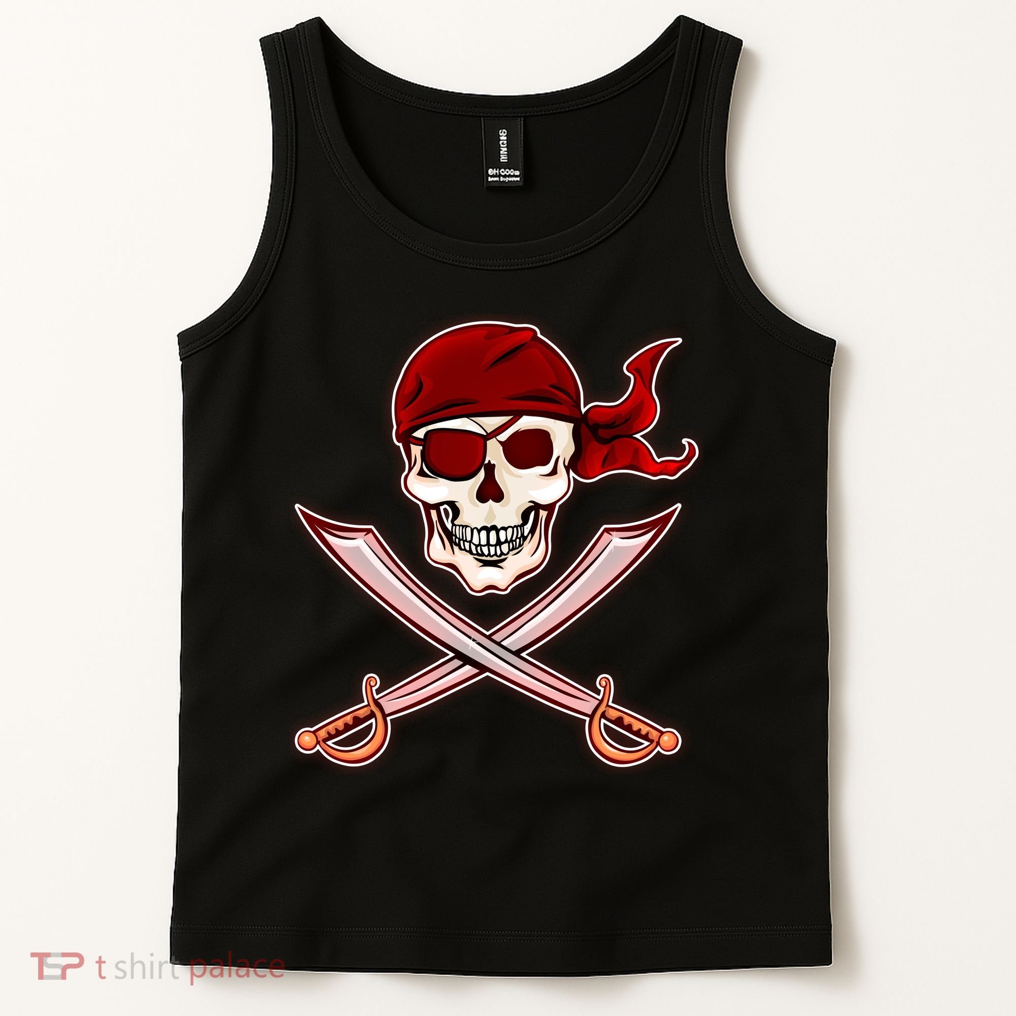 Jolly Roger Pirate Skull Flag Logo Tank Top