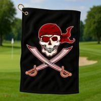 Jolly Roger Pirate Skull Flag Logo Golf Towel thumb 1