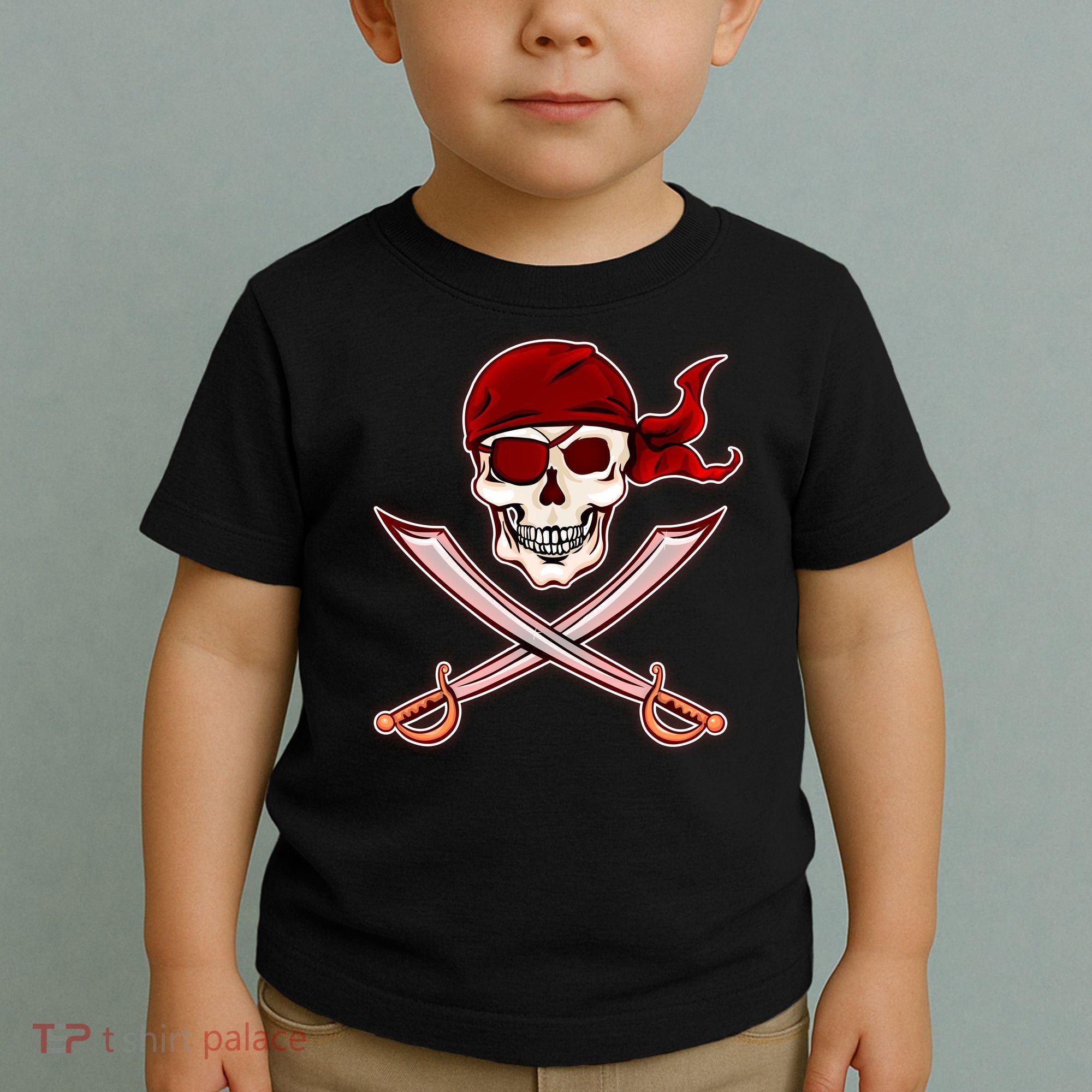 Jolly Roger Pirate Skull Flag Logo Toddler T-Shirt