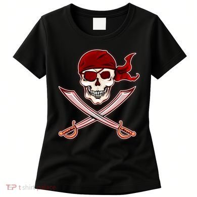 Jolly Roger Pirate Skull Flag Logo Women's T-Shirt