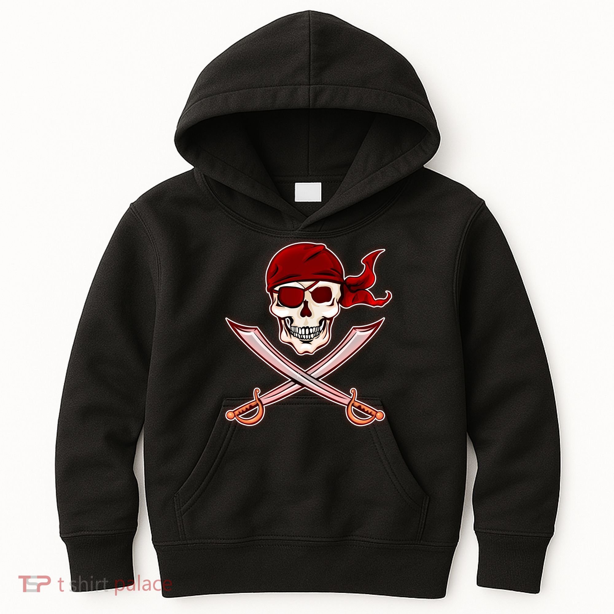 Jolly Roger Pirate Skull Flag Logo Kids Hoodie