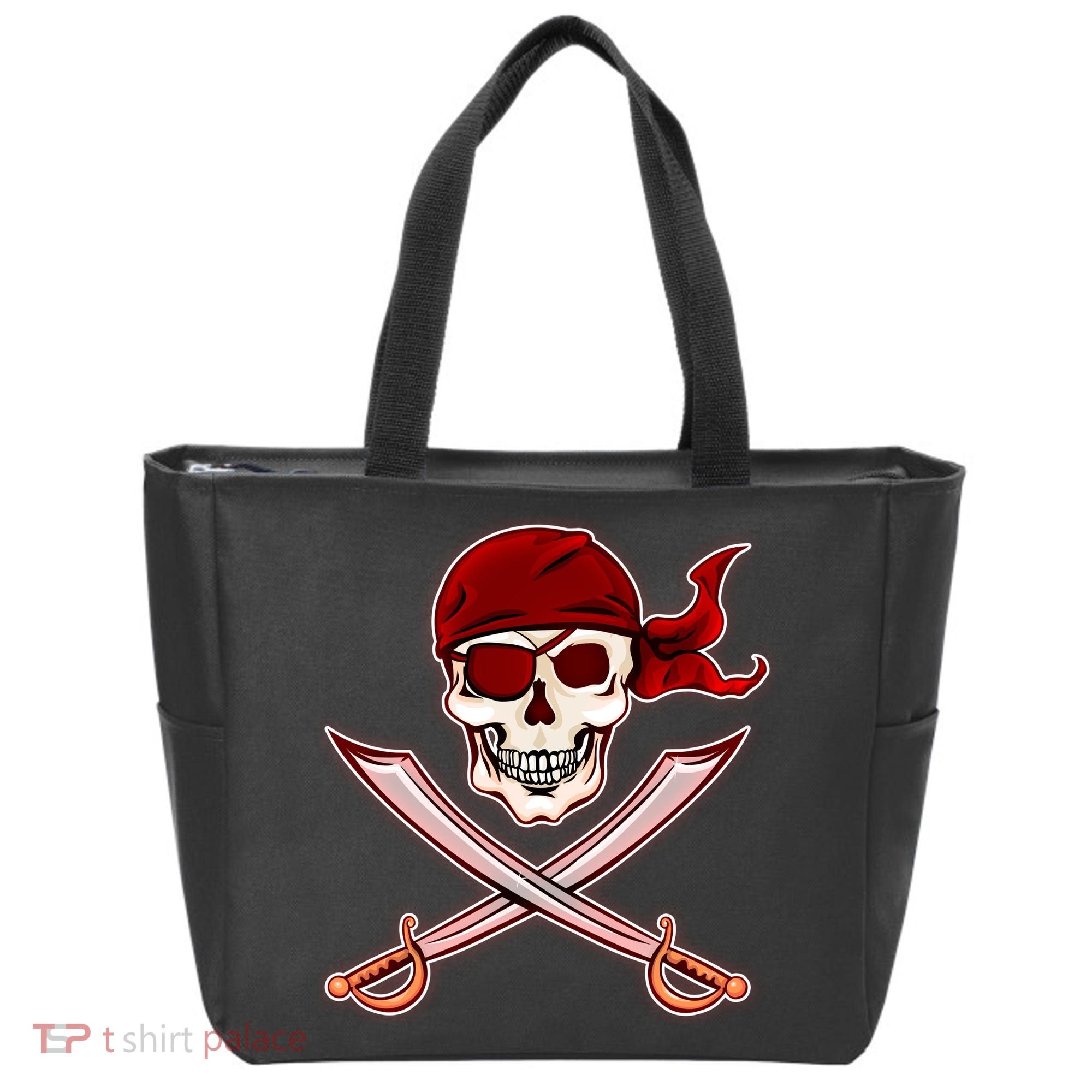 Jolly Roger Pirate Skull Flag Logo Tote Bag