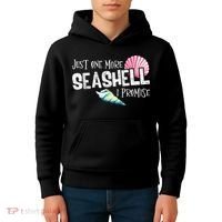 Just One More Seashell I Promise Beach Conch Collector Kids Hoodie thumb 4