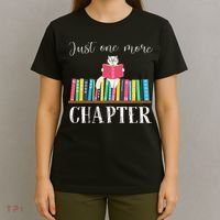 Just One More Chapter Cat Reading Book Bookworm Cat Hc T-Shirt thumb 4