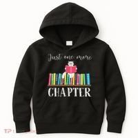 Just One More Chapter Cat Reading Book Bookworm Cat Hc Kids Hoodie thumb 0