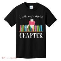 Just One More Chapter Cat Reading Book Bookworm Cat Hc Kids T-Shirt thumb 0