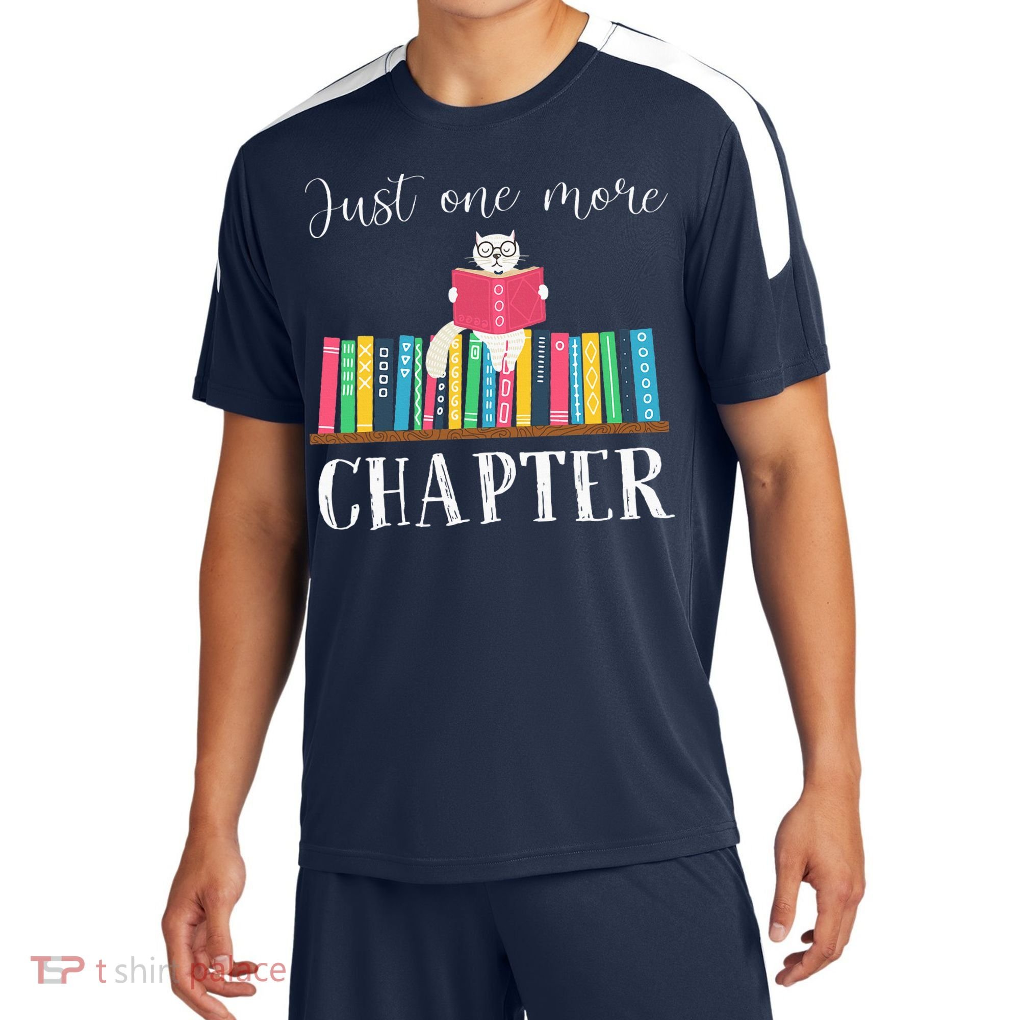 Just One More Chapter Cat Reading Book Bookworm Cat Hc Sport-Tek Competitor United Soccer Jersey