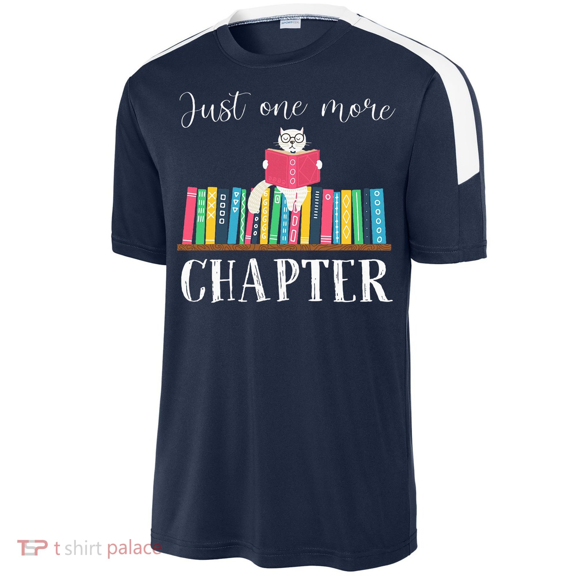 Just One More Chapter Cat Reading Book Bookworm Cat Hc Sport-Tek Competitor United Soccer Jersey