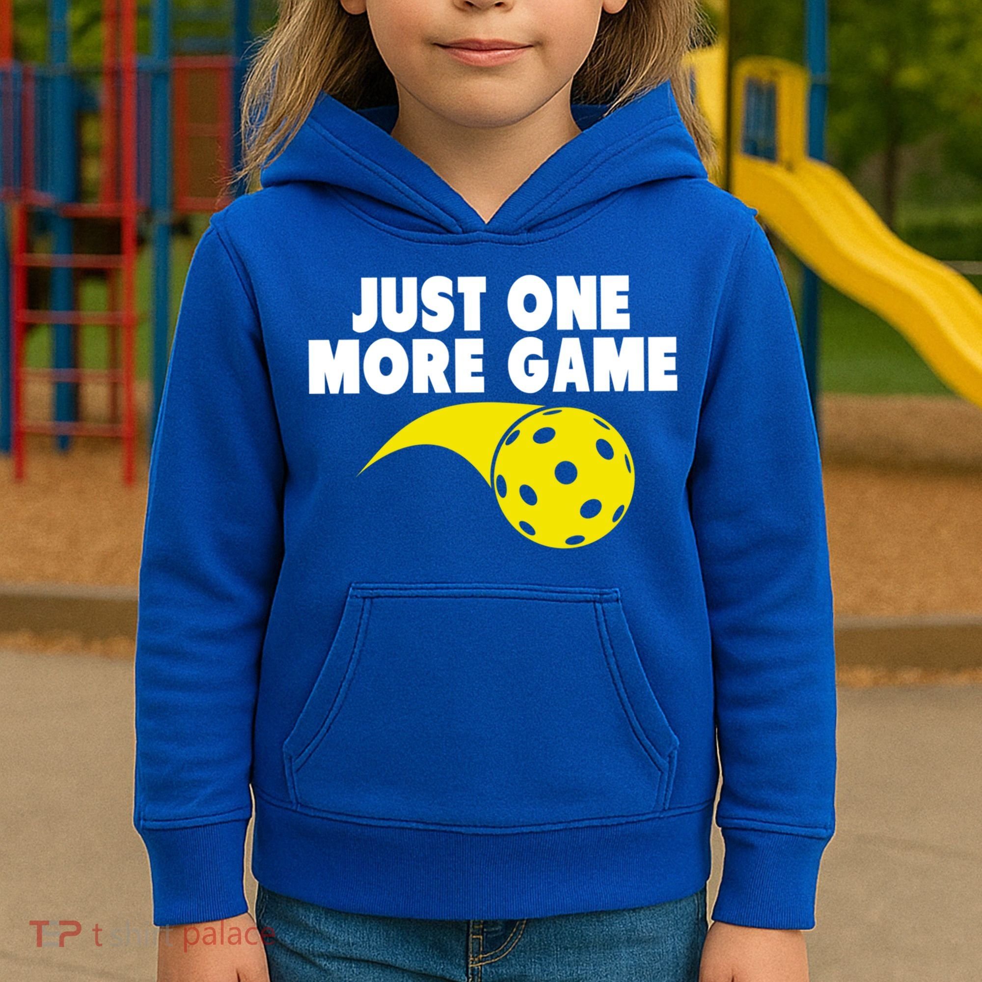 Just One More Game Pickleball Gift Great Gift Kids Hoodie