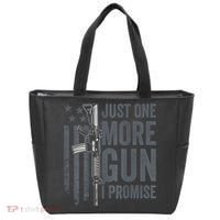 Just One More Gun I Promise Funny Guns Joke ON BACK Tote Bag thumb 0