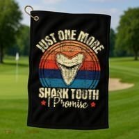 Just One More Shark Tooth I Promise Retro Fossil Golf Towel thumb 1
