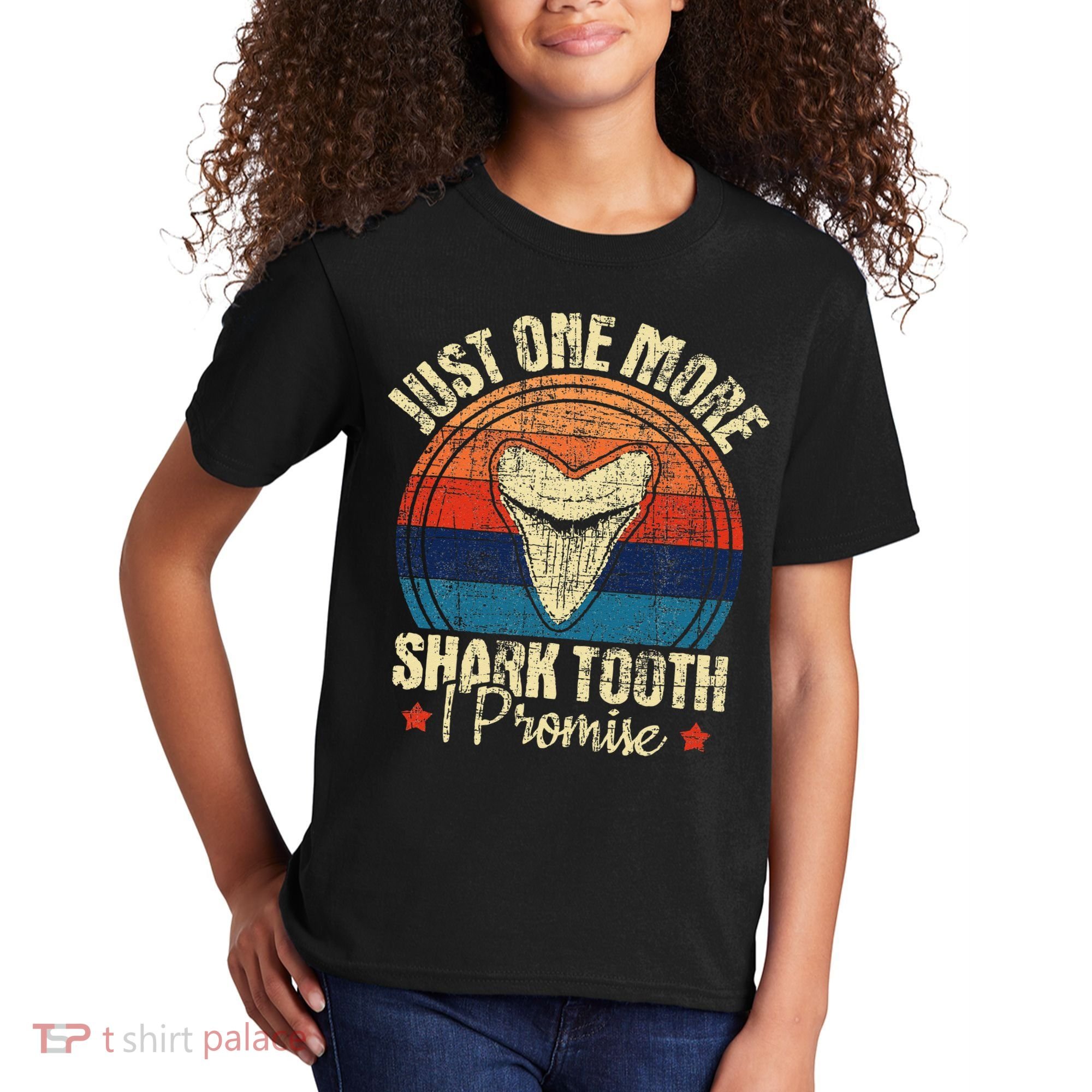 Just One More Shark Tooth I Promise Retro Fossil Kids T-Shirt