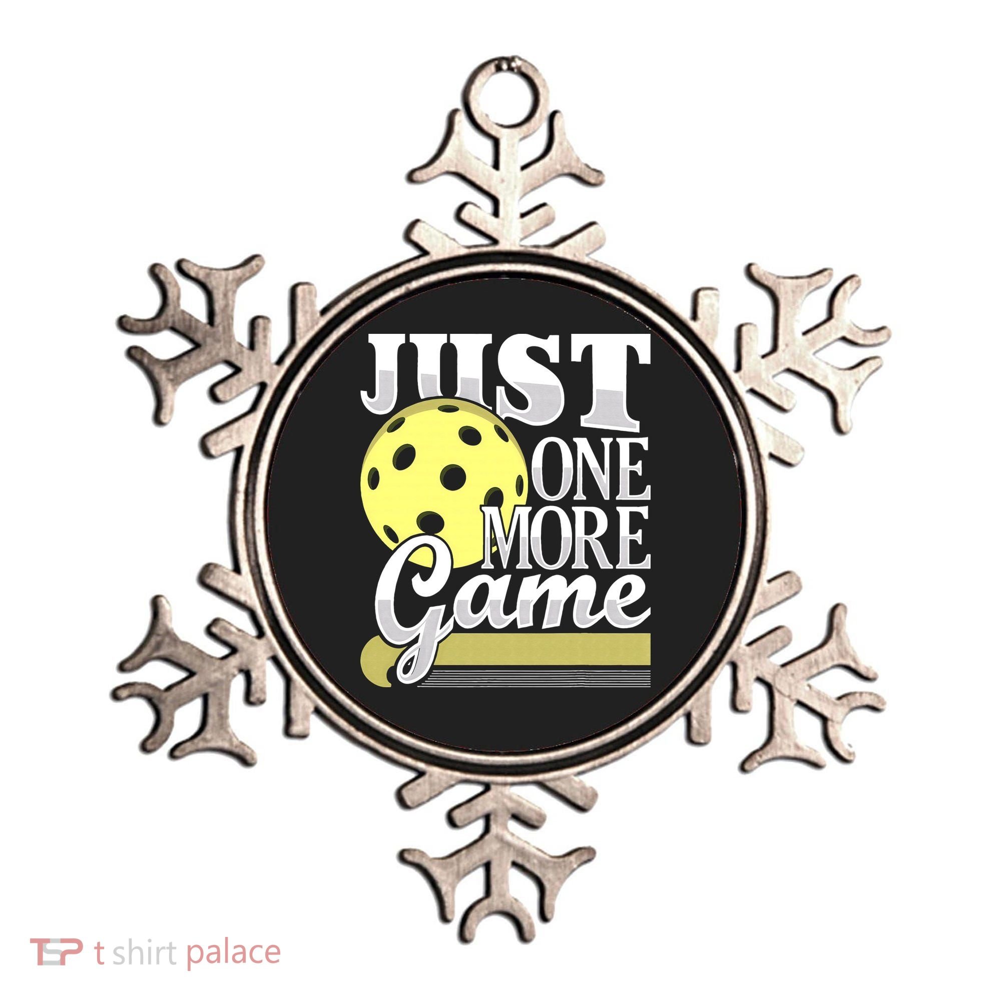 Just One More Game Pickleball Player Paddleball Ornament