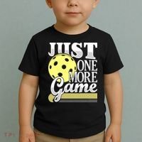 Just One More Game Pickleball Player Paddleball Toddler T-Shirt thumb 2