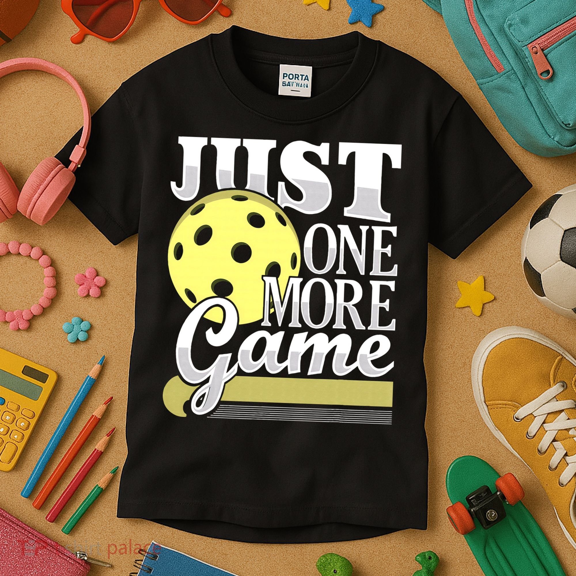 Just One More Game Pickleball Player Paddleball Kids T-Shirt