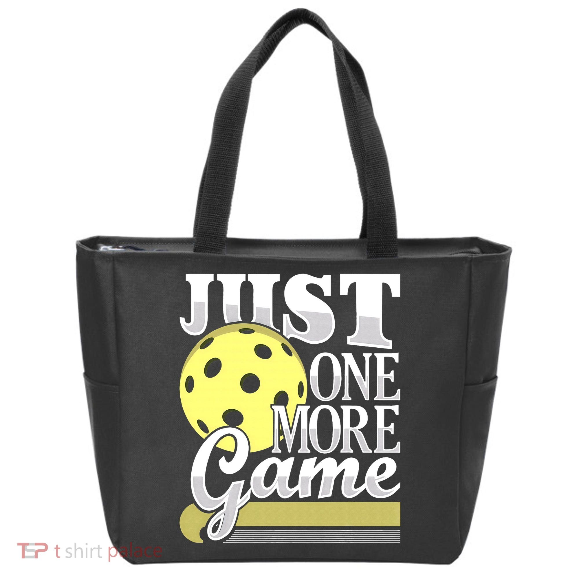 Just One More Game Pickleball Player Paddleball Tote Bag