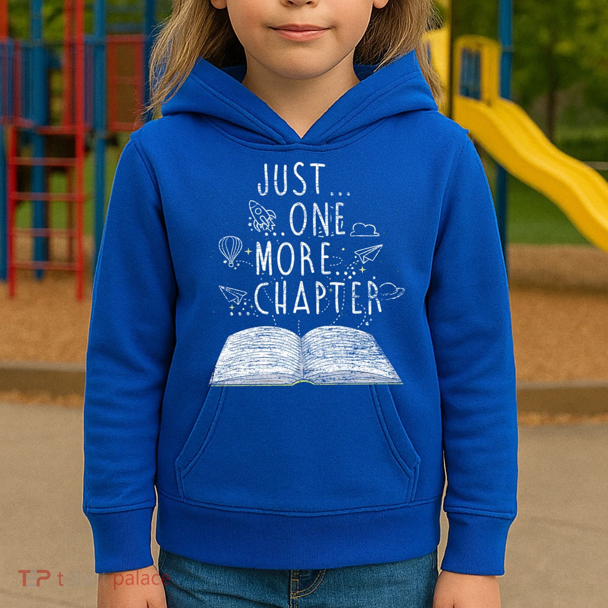 Just One More Chapter Reading Books Cute Gift Kids Hoodie