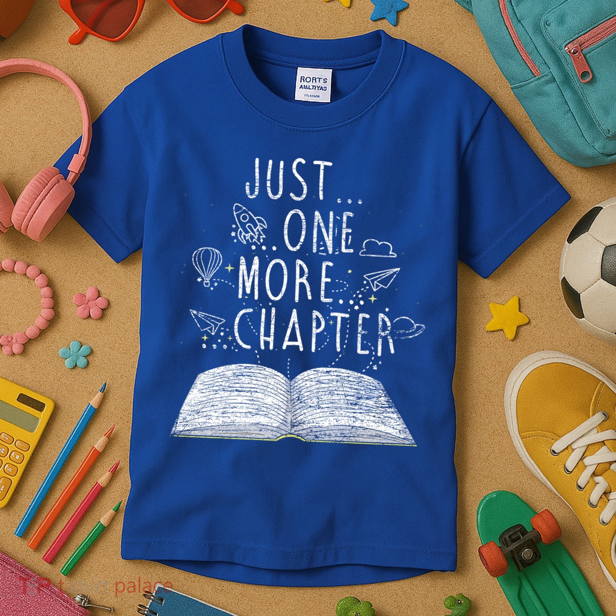 Just One More Chapter Reading Books Cute Gift Kids T-Shirt