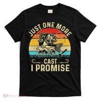 Just One More Cast I Promise Bass Fishing Funny Angler Retro T-Shirt thumb 0