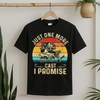 Just One More Cast I Promise Bass Fishing Funny Angler Retro T-Shirt thumb 2