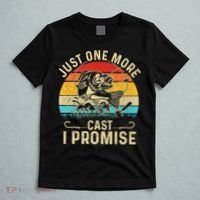 Just One More Cast I Promise Bass Fishing Funny Angler Retro T-Shirt thumb 5