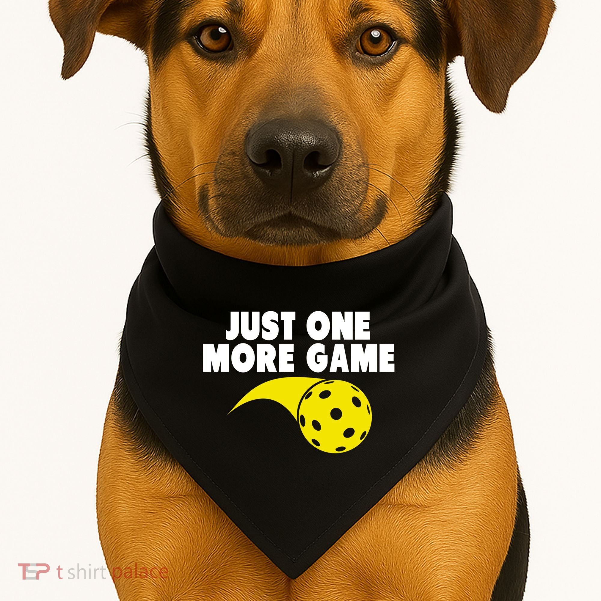 Just One More Game Pickleball Gift USA-Made Doggie Bandana