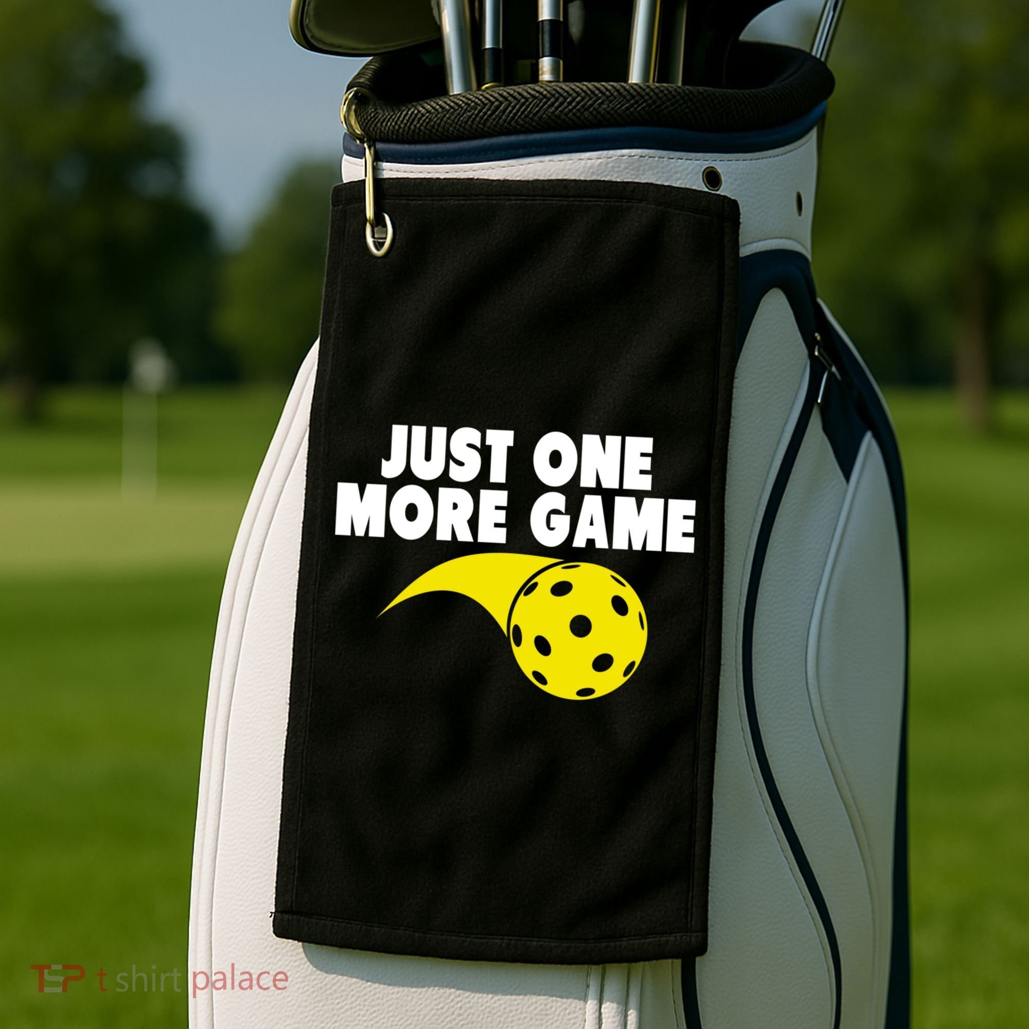Just One More Game Pickleball Gift Golf Towel